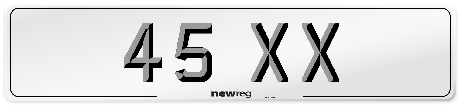 45 XX Number Plate from New Reg